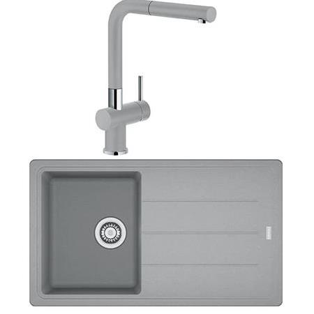 Franke Basis Bfg 611-86 Granit Eviye + Active Plus Doccia Armatür Seti (Stone Grey)