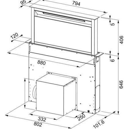 FRANKE - Downdraft FDW 908 IB XS Paslanmaz Çelik - Siyah